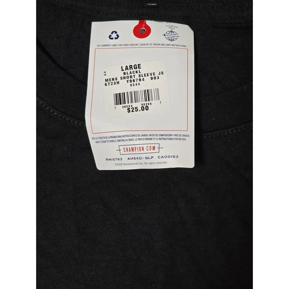 Champion Mens‎ Black Classic Logo Short Sleeve T Shirt Size Large (C) - Picture 5 of 5